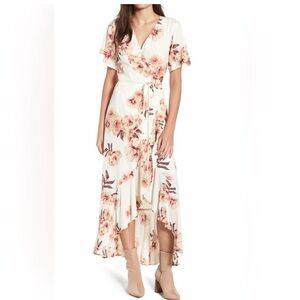LEITH Floral Wrap Dress - Size S